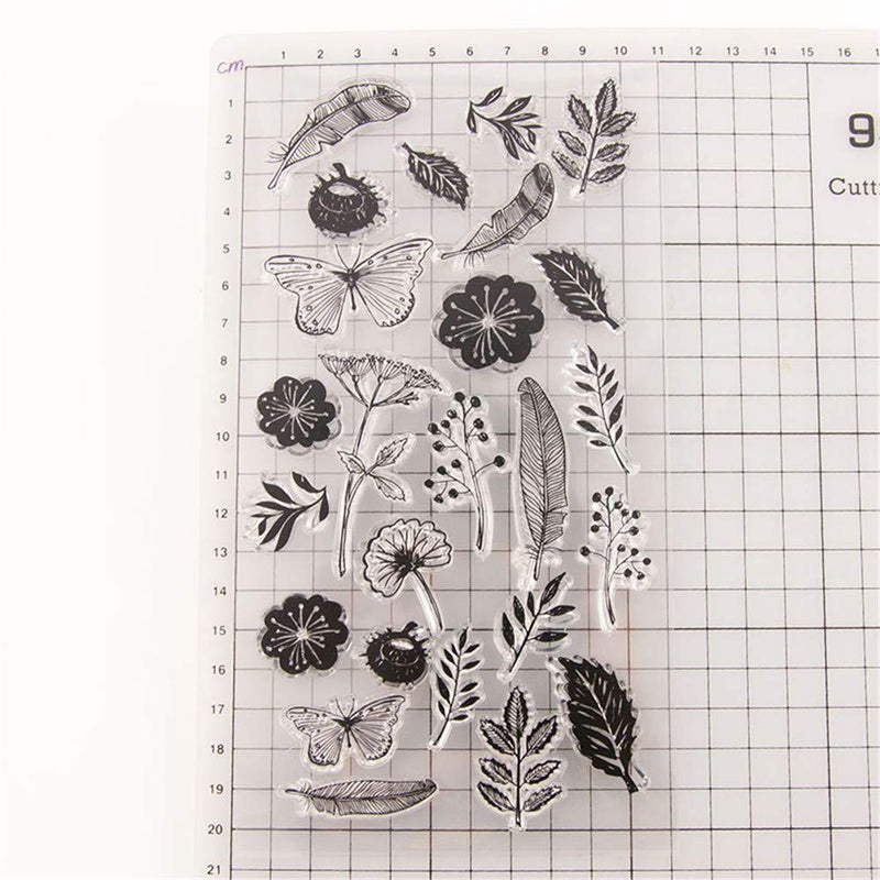 arriettycraft Dandelion Flowers Clear Stamps for Card Making and Journaling, Leaves Butterfly Rubber Stamps for Scrapbooking Journals Album Paper Crafts DIY - Image 2
